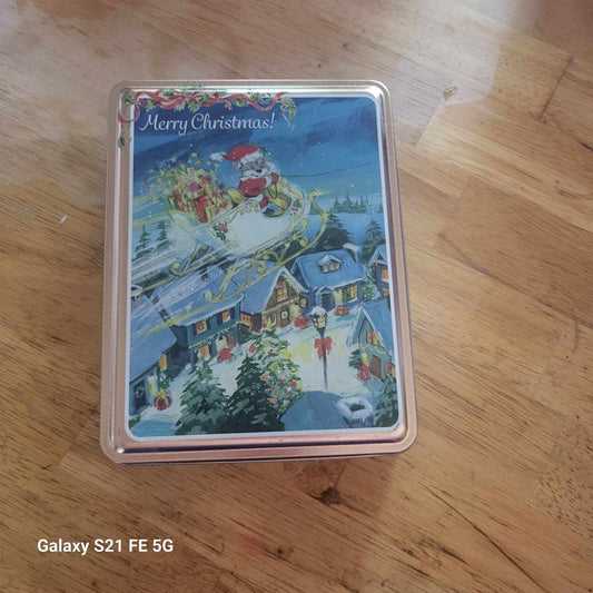 Square Christmas Tin (Vintage)